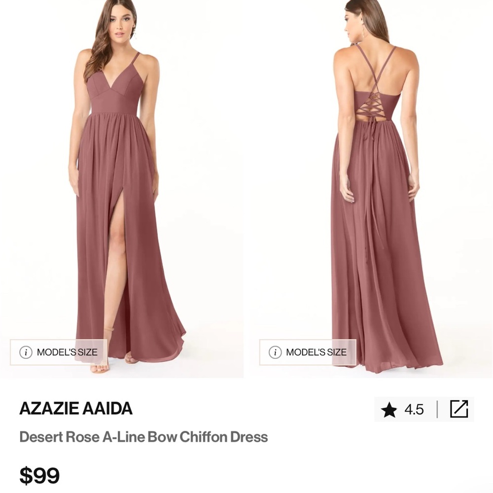 Azazie Aaida Desert Rose Chiffon Dress